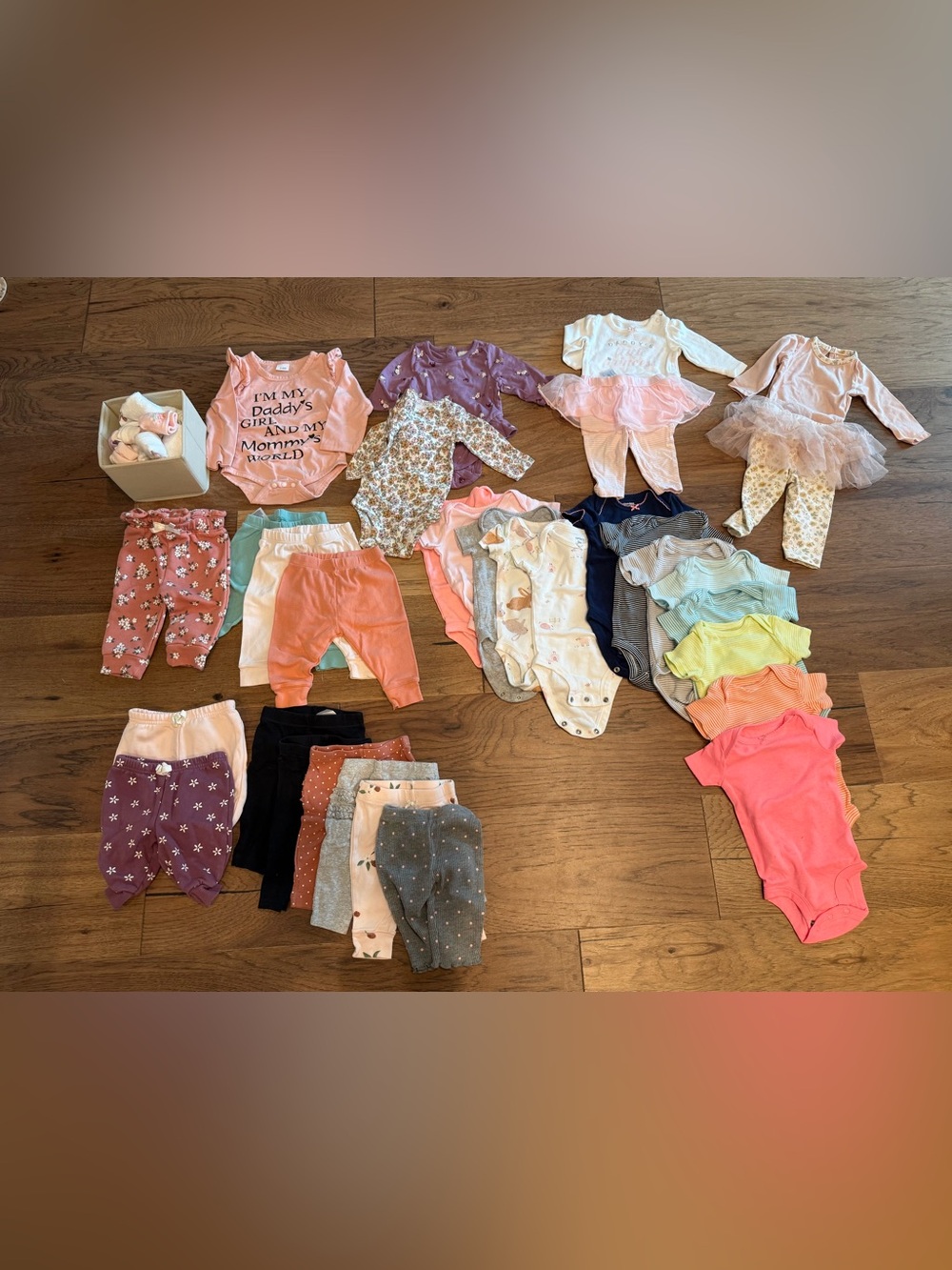 Baby Girls 0-3 Clothing Bundle - Assorted Onesies & Leggings